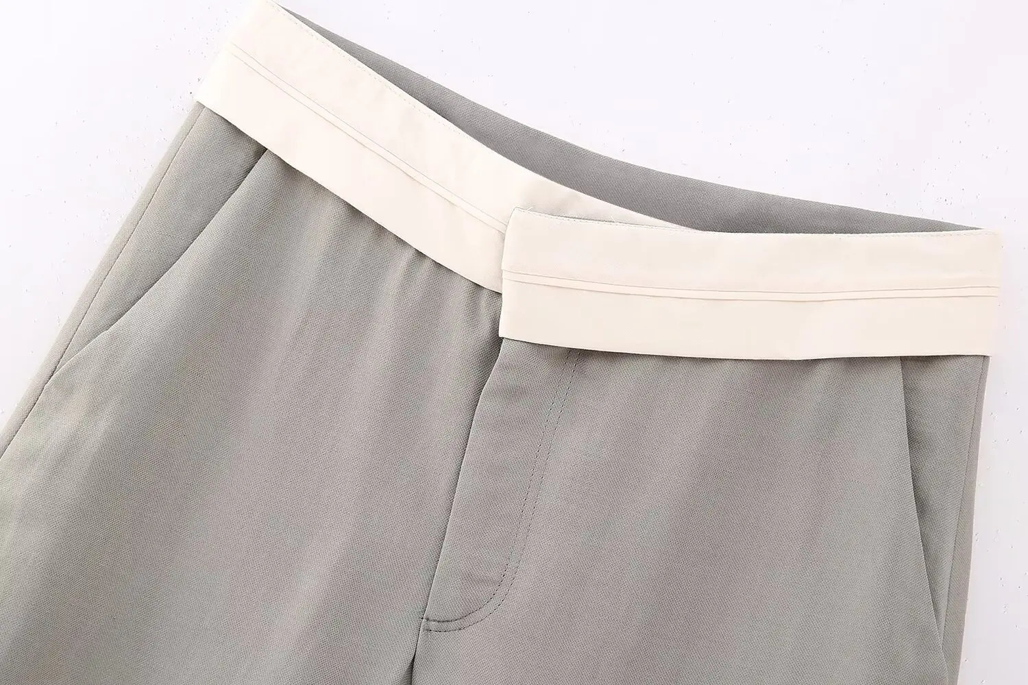 TELLHONEY Women Fashion VNeck Single Breasted Vest Front Zipper Wide Leg Pants Casual Contrast Color Two Piece Set 240423