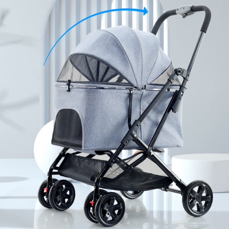 Fashion Big Window Clear View Trolley Cat House Travel Backpack Pet Carrier Soft Dog Carrier Walk Strolling Cart With 4 Wheels