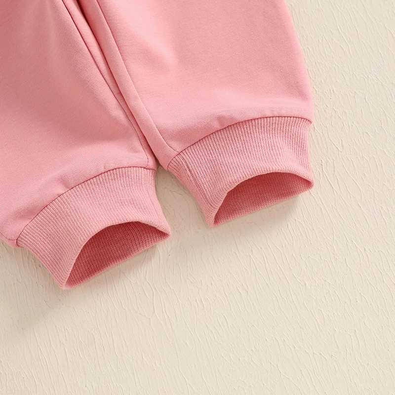 Clothing Sets Baby Girls Kids 2-piece Outfits Embroidery Letters Bow Long Sleeve Sweatshirt with Elastic Waist Sweatpants Activewear 0-3Years H241126