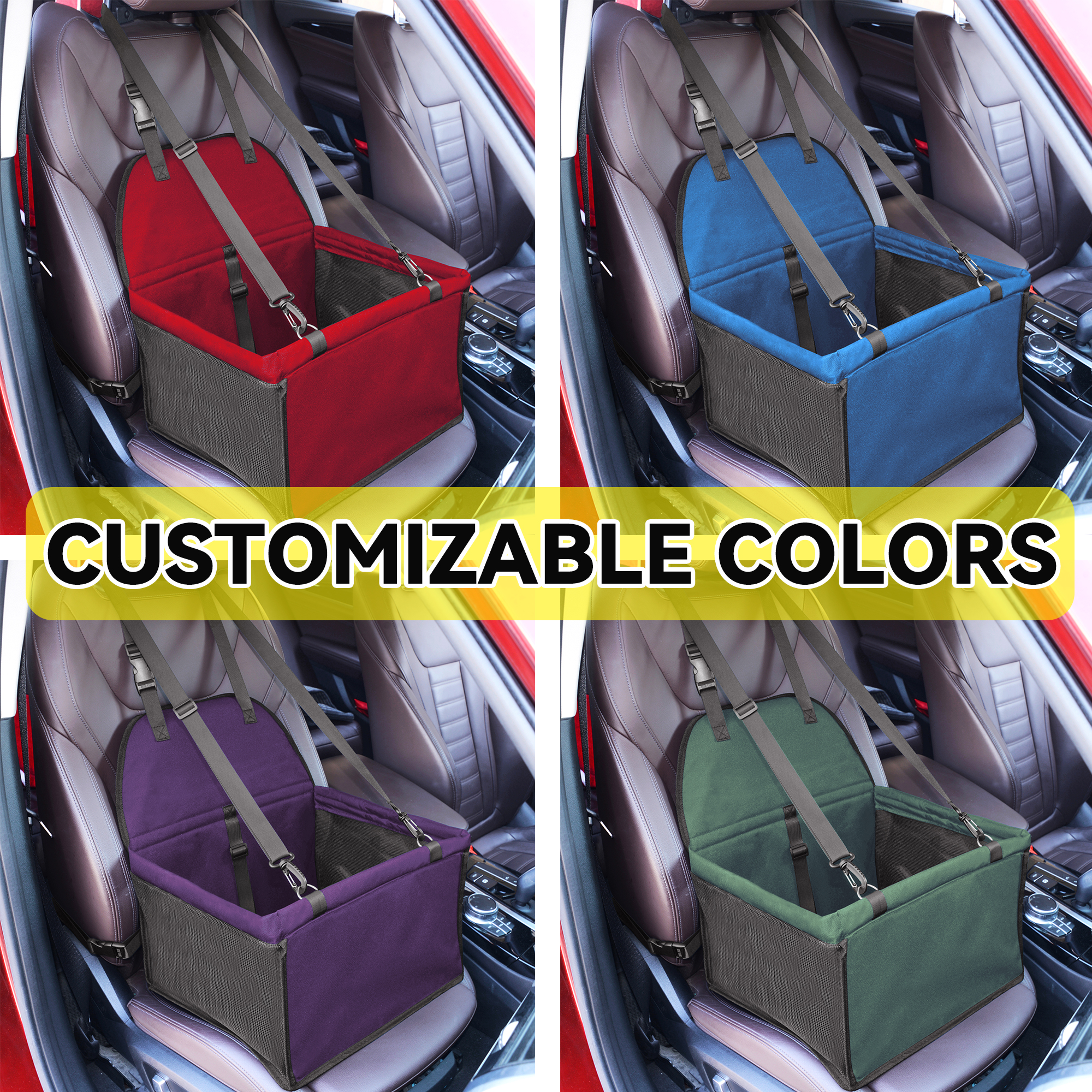 Wholesale Waterproof Pet Front Seat Cover Pet Booster Seat Deluxe 2 in 1 Dog Seat Cover for Cars with Safety Belt