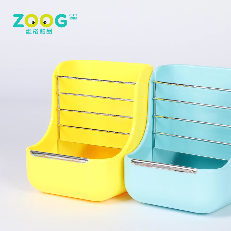 Hay and Food Feeder Bowls Manger Rack for Rabbit Guinea Pig Chinchilla and Other Small Animals