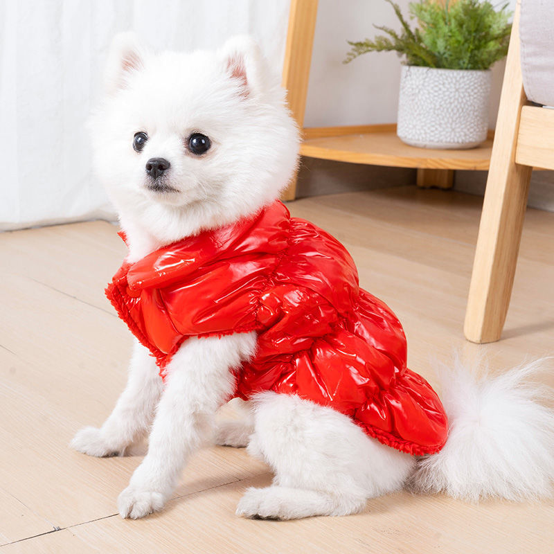 Autumn Winter Thickening Down cotton Vest for Small Dogs Puppy T-Shirt Fleece Pullover Pet Clothing