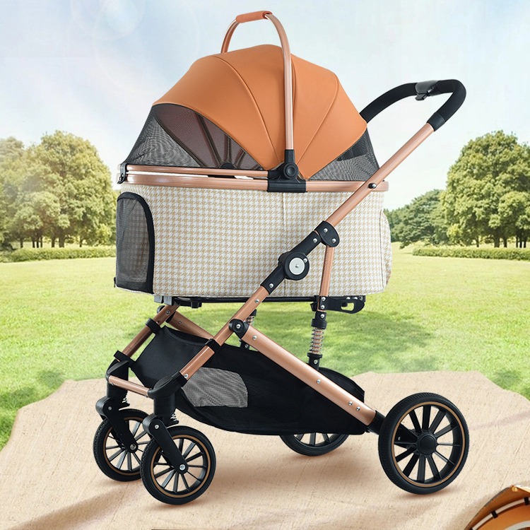 wholesale multi color outdoor travel 4 wheel pet stroller fold dog carrier city walk strolg cart