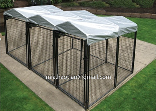 Factory Hot sale outdoor cheap hot welding heavy duty dog crate& Galvanized Steel Dog Kennels Cages