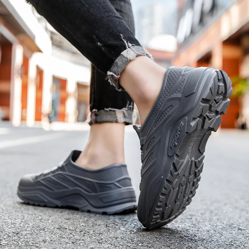 mens rain boots flat bottomed waterproof wear-resistant kitchen car wash work shoes outdoor mens sports shoes mens lightweight fishing shoes 241126