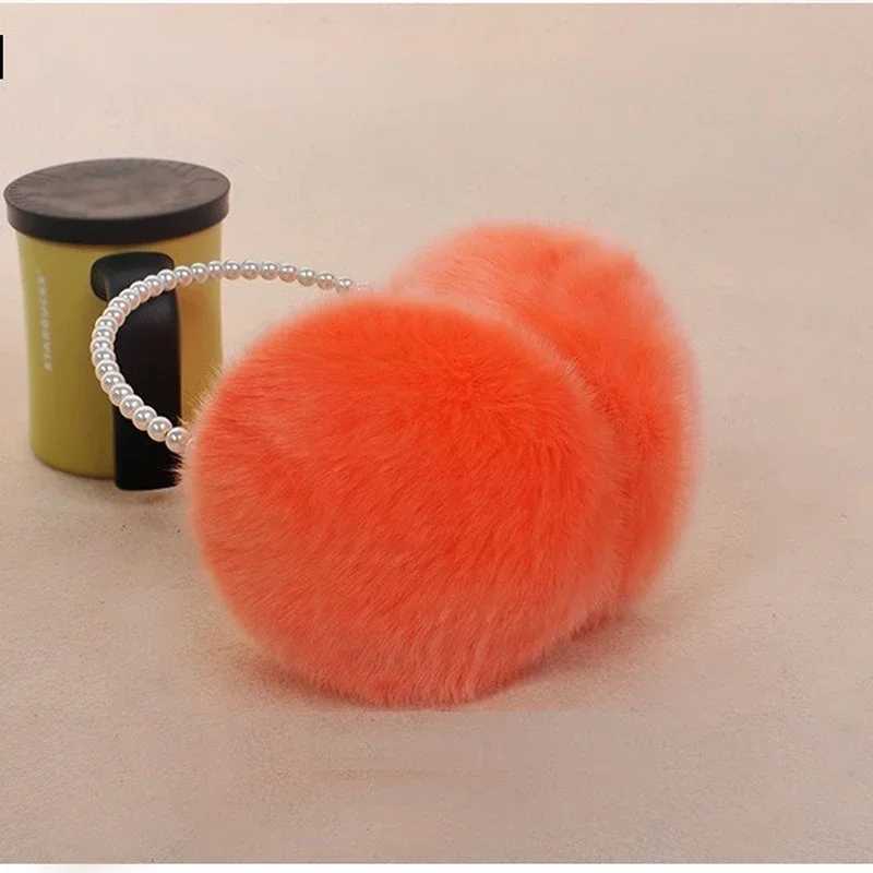 Womens winter fluffy plush earmuffs imitating pearl bead headband thick ear warmers princess childrens party style earmuffs W241126