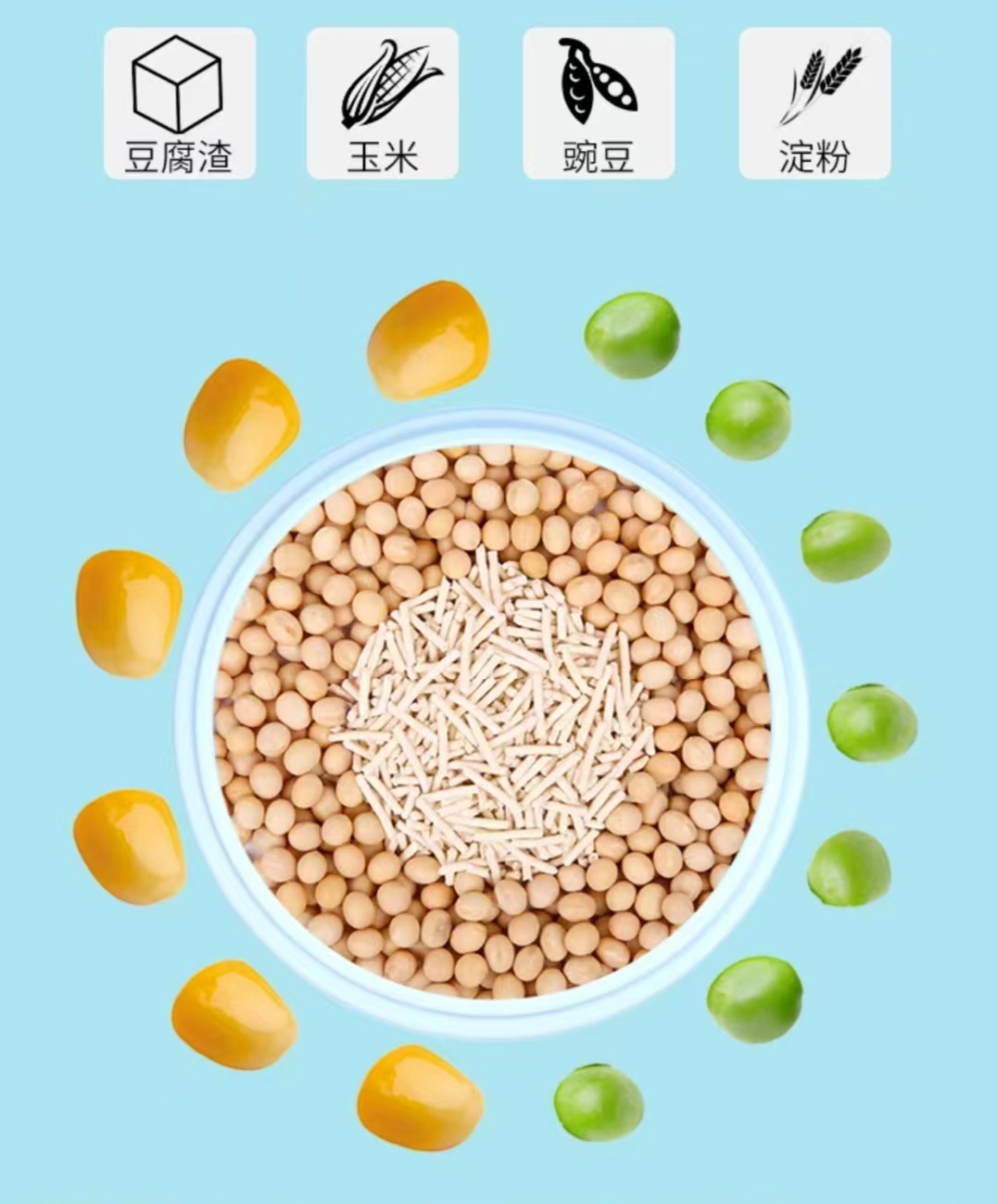 Factory Wholesale Eco friendly Tofo Cat Litter easy scoop quickly clumping highly water absorbed Cat Sand Litter bulk