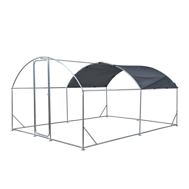 Large Metal Coop Run Walk-in Poultry Gaanized Chicken Pen Rabbits Cage Spire Shaped Coops