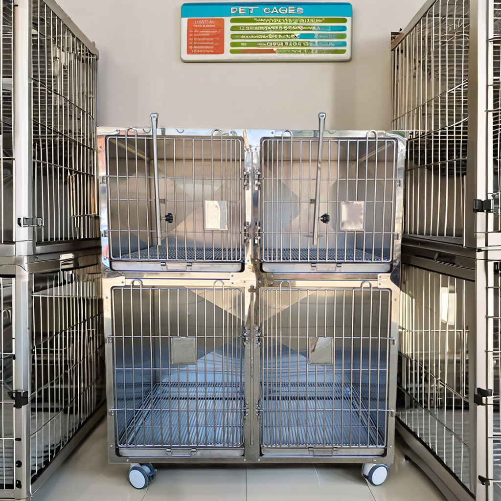 High Quality Breathable Pet Kennel Cage Dogs Cats Veterinary Clinic Carrier Snap Button Closure Featuring Steel Wood-Plastic
