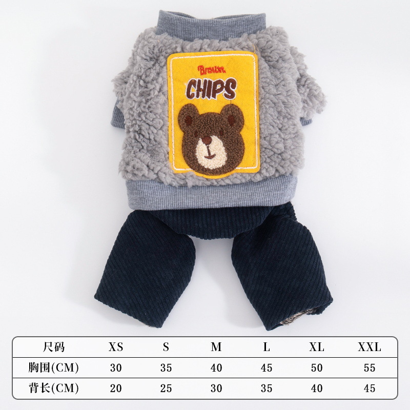 Warm Thick lamb wool Pet Clothes Cute Funny Sport Cartoon Style Apparel Dogs Cats Small XL XXL Sizes Winter Spring Holidays