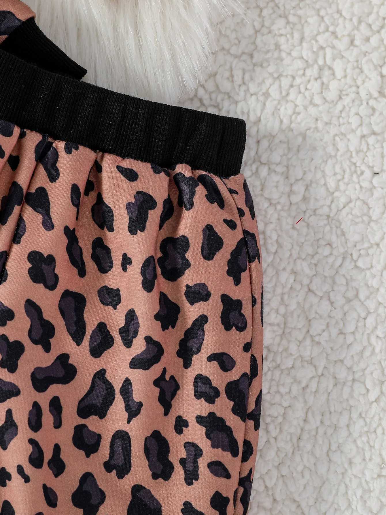Clothing Sets Baby Girls Spring Fall Clothes Set 6m-3Y Toddler Long Sleeve Hoodies Leopard Long Pants Infant Casual Outfits H241126