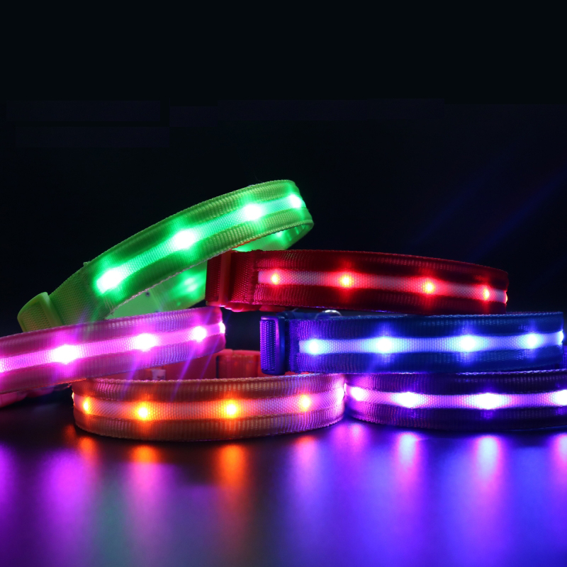 UMIONE High Quality Flashing IPX7 Waterproof USB LED Dog Safety Lighted Dog Collar Rechargeable LED Dog Collar