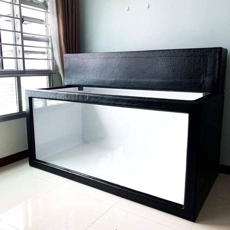 factory indoor cheap large fiberglass frp modern side top back filter aquarium koi fish tank glass window pond fountain fish tan