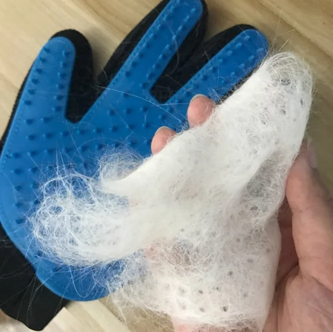 Qbellpet Hot Selling Pet Grooming Gentle Hair Remover Mitt Five Finger Design Left Right Hand Pet Deshedding Brush Glove