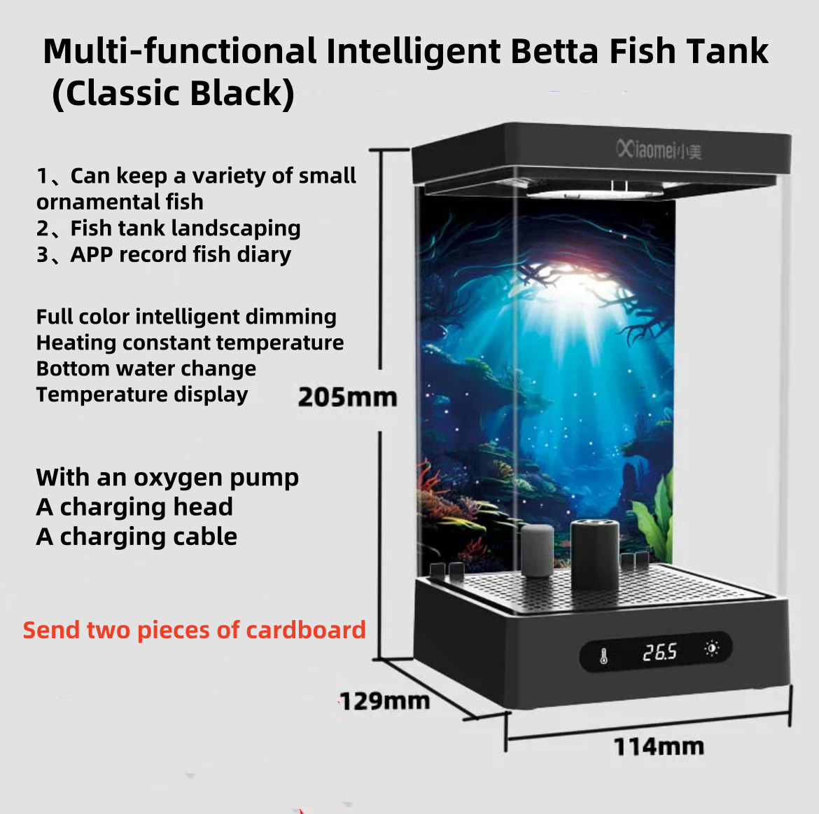 High Transparency ABS Plastic Shell Square fish tank GoldfisTankh aquarium With Cover