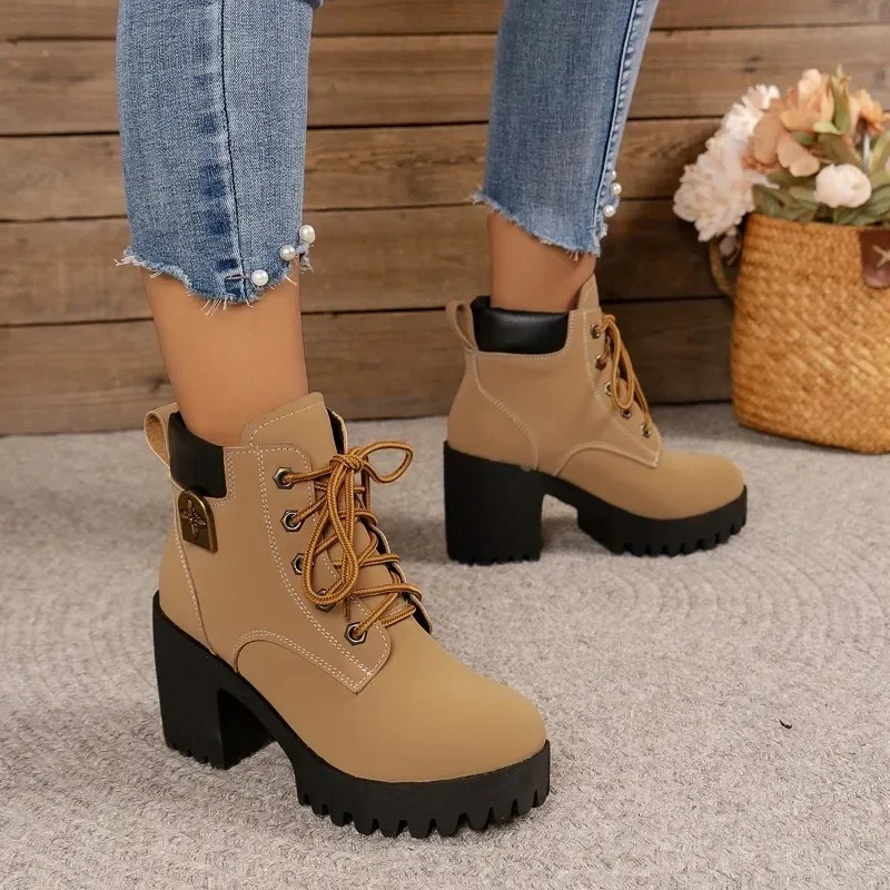 Autumn Winter Ankle Boots Womens Knit Elastic Socks Round Toe Chunky Heel Botas Fashion Chelsea Footwear Woman Shoes 42 Size 241126