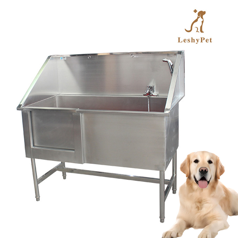 Leshypet Big-Volume-Stainless-Steel-Professional Pet Bathing Tub with Lifting Door pet dog bathtub stand pet spa