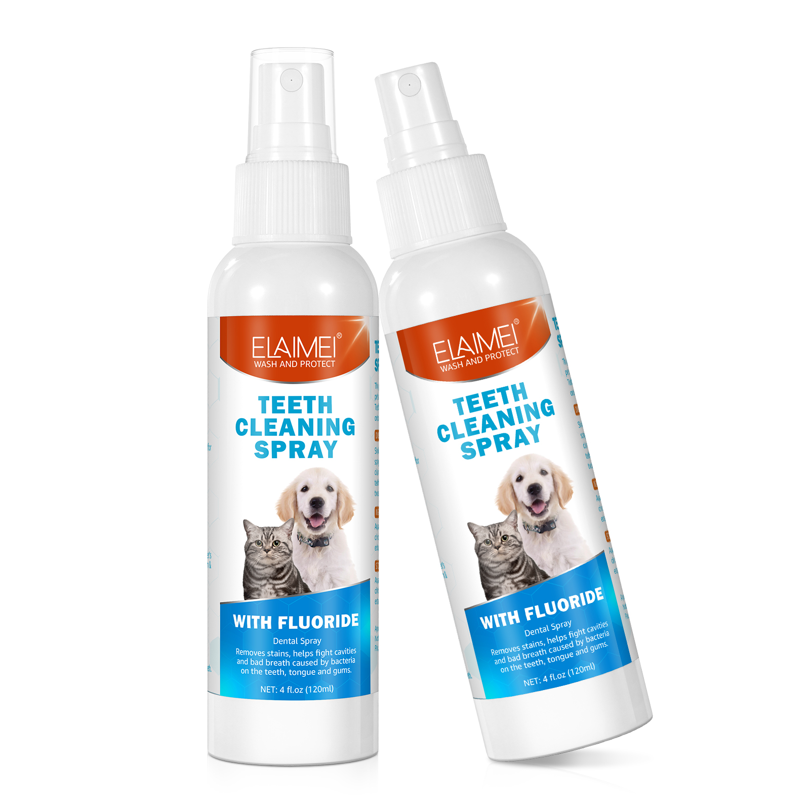 ELAIMEI Dog Oral Spray Removes Tartar Plaque and Freshens Breath Dental Spray for Healthy Teeth Gums
