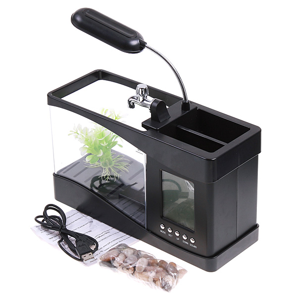 Desktop usb mini fish tank aquarium with running water
