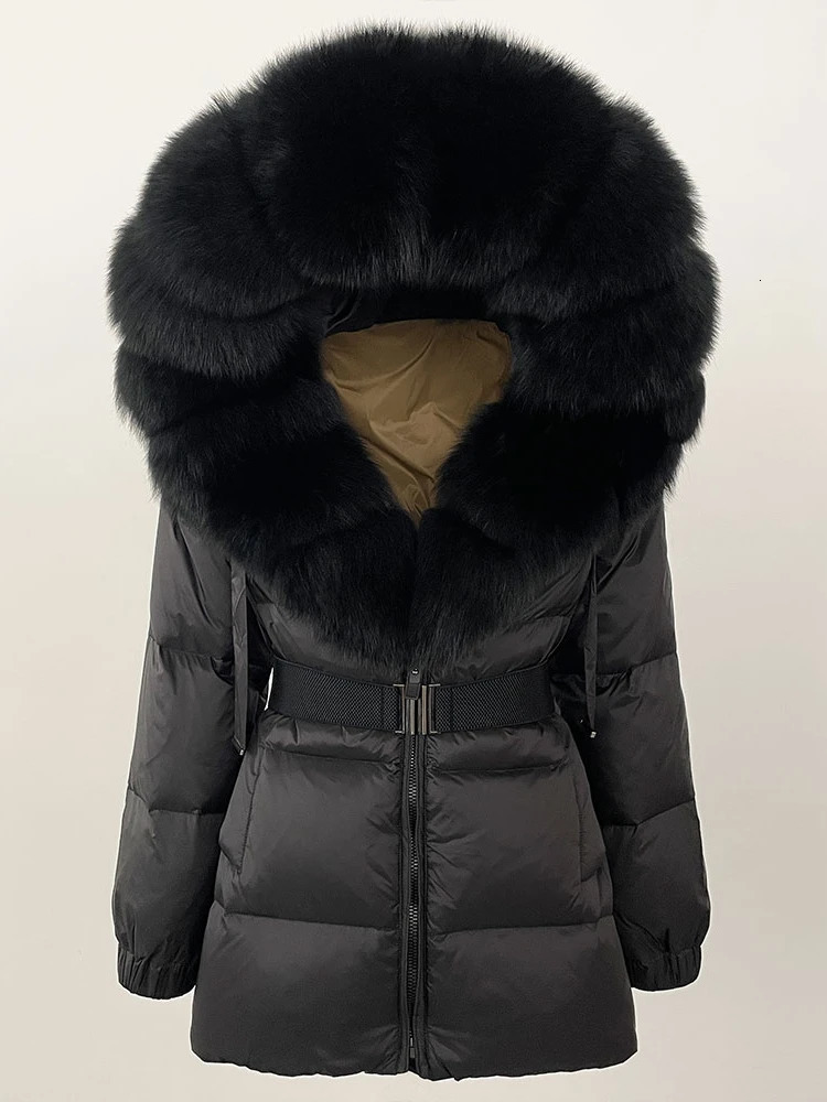 OFTBUY 2024 Thick Warm 90% White Duck Down Jacket Winter Jacket Womens Real Natural Fox Fur Collar Hooded Womens Casual 241125