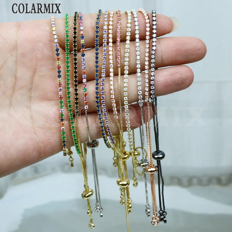 10 ultra-thin colored zircon tennis bracelets zirconia crystal womens bracelets summer jewelry accessories 40083 241126