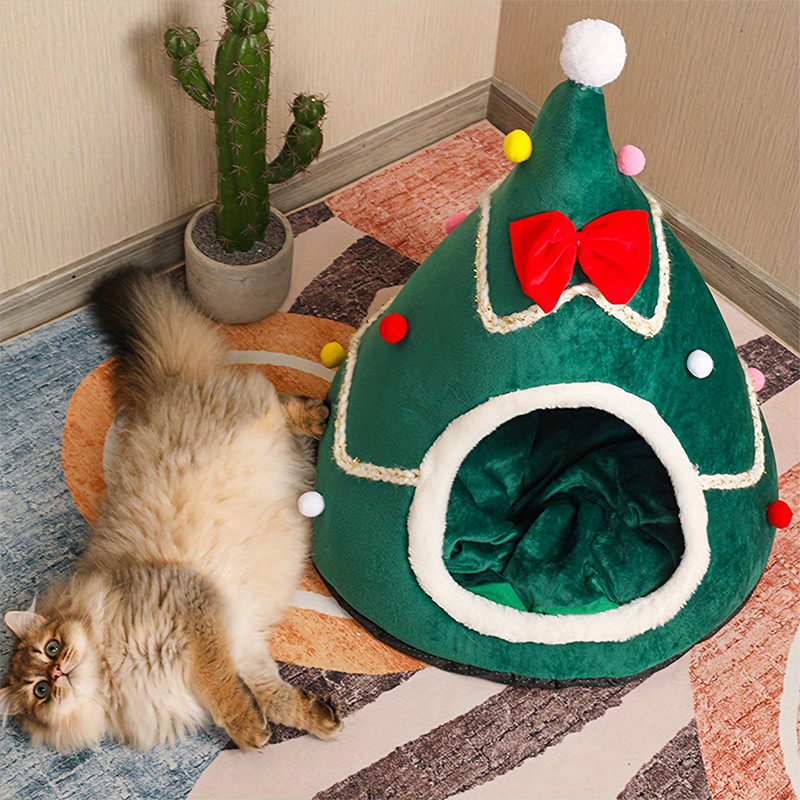 Houses For Cats Christmas Beds Winter Pet Supplies Warm Bed Puppy Accessories Things Cushions Accessory House Dog Habitats