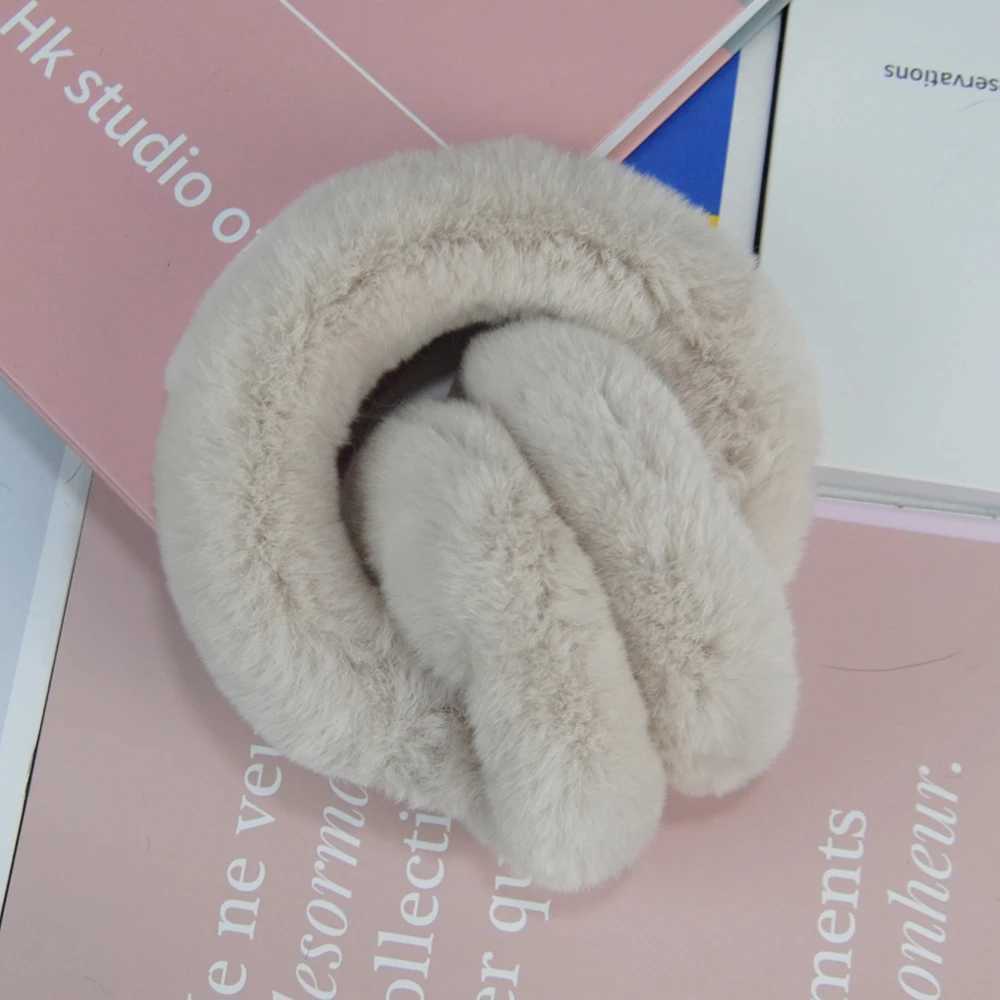 Real Rex rabbit fur earmuffs for women rabbit fur earmuffs Christmas gifts plush earmuffs winter warm earmuffs unisex style W241126