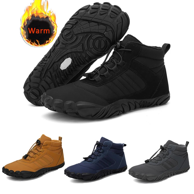 Winter Boots Mens Snow Barefoot Casual Shoes Outdoor Work Shoes Womens Warm Fur Mens Ankle Shoes Mens Snow Boots Large Size 47 241126