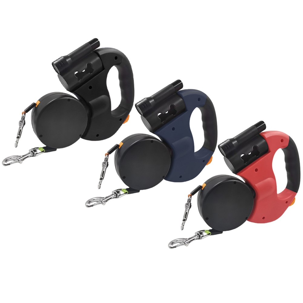 Retractable Waterproof Automatic Extendable Double Pet Dog Training Lead Dual Leash for Walking and Running