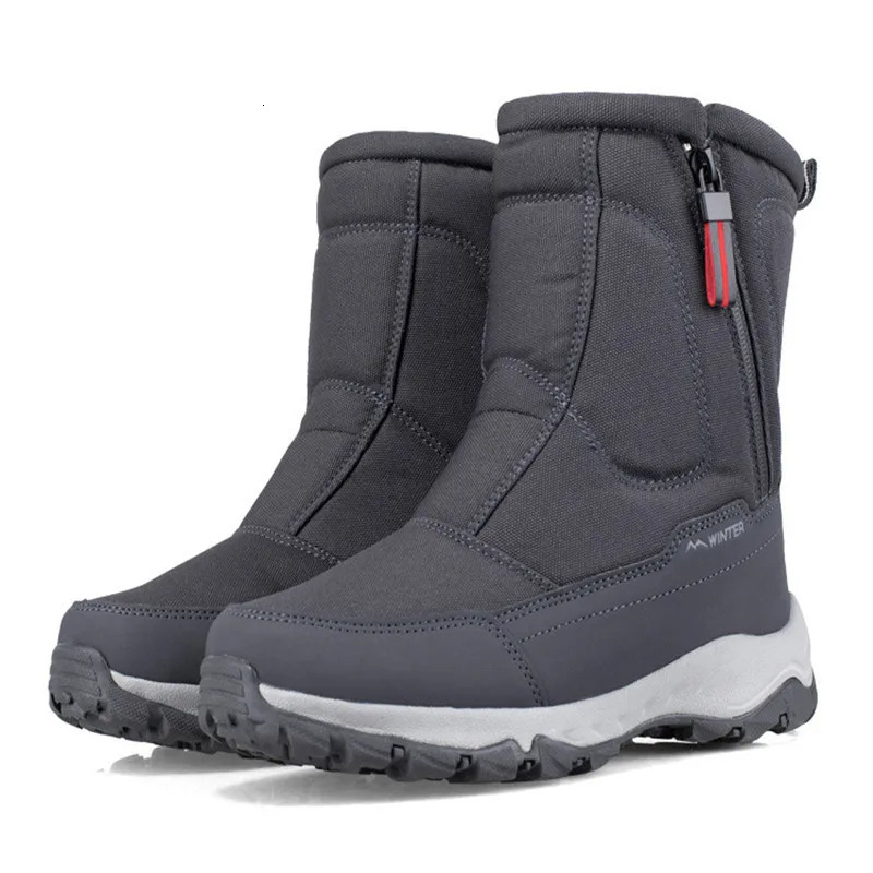 Large Size Winter Mens Boots Warm Plush Ankle Boots Sweat Wicking High-Top Warm Snow Boots Outdoor Sneakers Winter Mens Shoes 241114