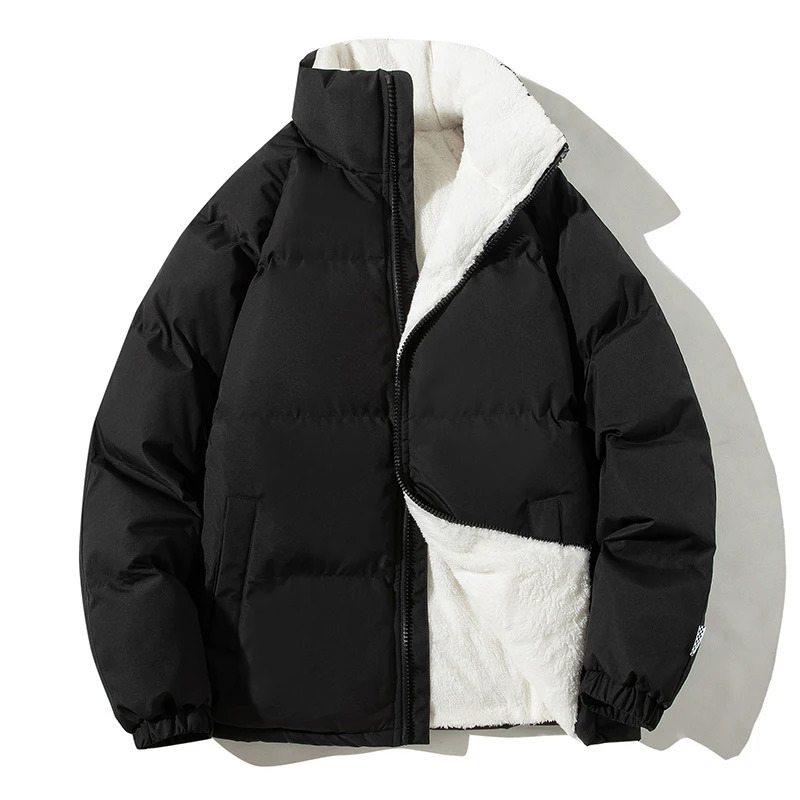 Thick and Warm Winter Jacket Mens Fashion Inflator Parkas Cashmere Cotton Pad Jacket Mens Casual Loose Large Coat 4XL 241121