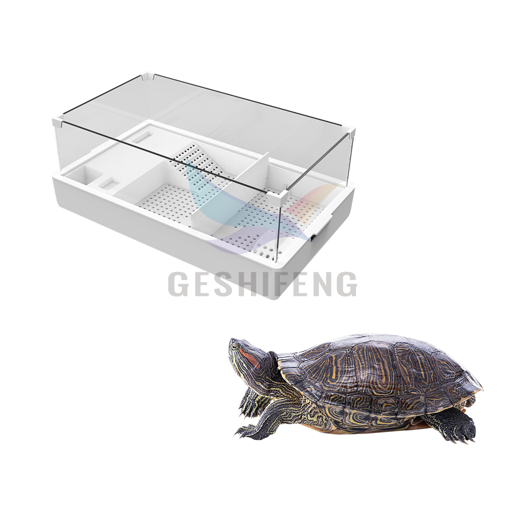 Custom Plastic Ultra White Glass Turtle Basin Combination Turtle Jar Products Tortoise Enclosure