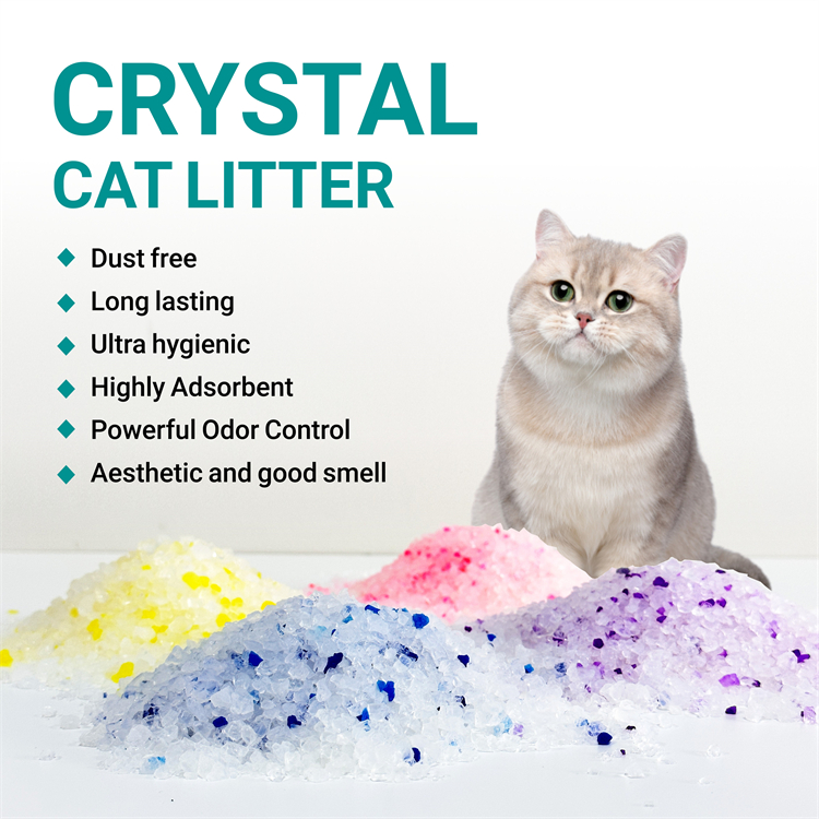 Hot new product OEM Pet Suppliers custom lavender silica cat litter crystal cat litter silica gel