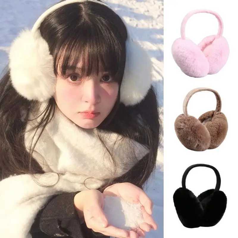 Fashion Solid Soft Plush Ear Keep Warmer Winter Earmuffs For Women Men Fashion Outdoor Earfl Protection Ear-Muffs Ear CoverXJ241126