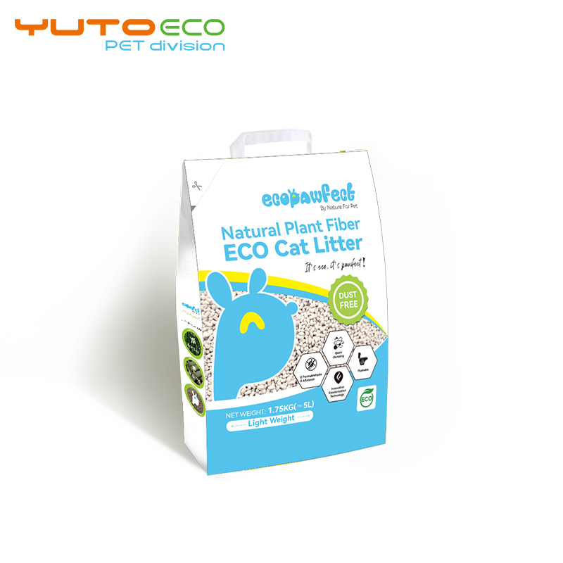 Easy Clean Plant Cat Litter Sand Multi-Flavors Plant Fiber Cat Litter OEM Stripe Shape Strong Clumping Cat Litter