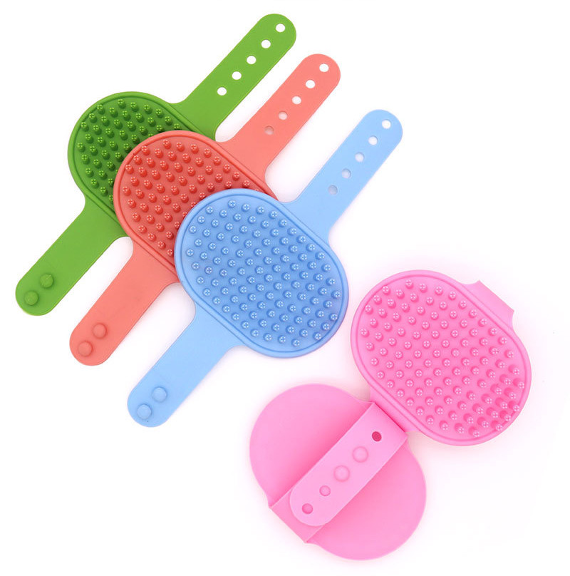 Pet Brush Silicone Bath Scrubber Soft Silicone Pet Shower Groom Silicone Massage Essential Cleaning Brush