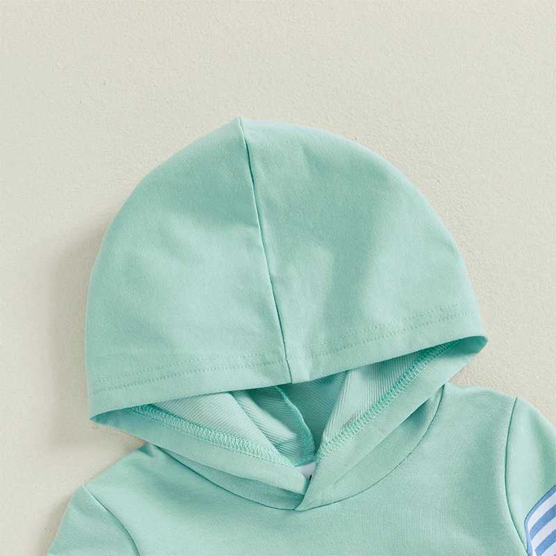 Clothing Sets Boy Autumn 2PCS Outfit Sets Long Sleeve Striped Hoodie Solid Color Pants Sets H241126