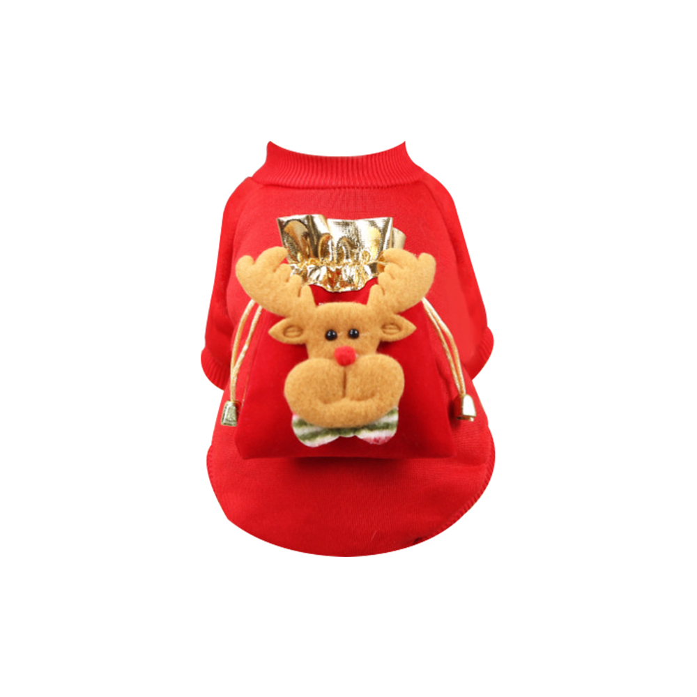 Plush Christmas Pet Clothing Suitable For Dogs Cats Fancy Holiday Pet Clothes With Christmas Tree Deer Santa Clause Design