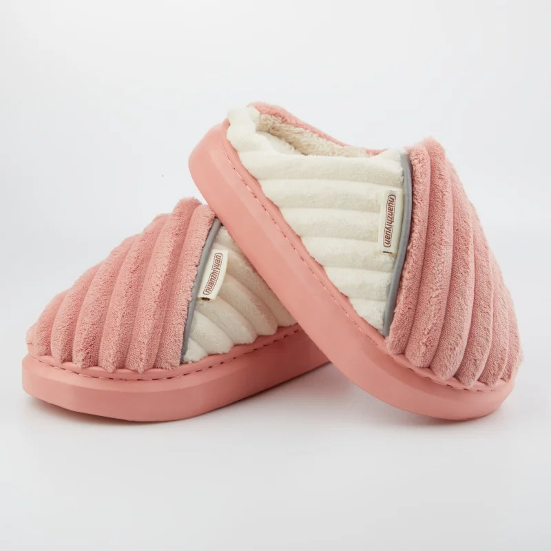 Winter mens warm slippers mens non slip soft shoes comfortable flat shoes indoor bedroom plush slippers oversized cotton shoes 241126