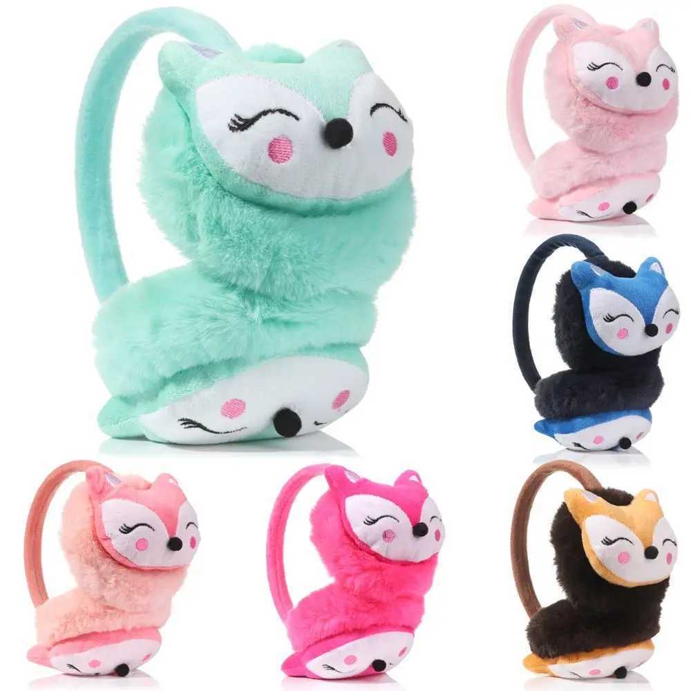 New Cartoon Fox Winter Warm Earrings Soft Plush Thick Adjustable Earrings Mens and Womens Earrings Warm Earrings W241126