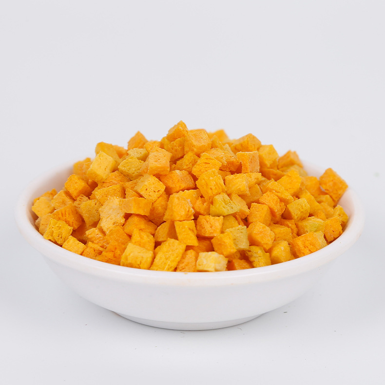 odm pumpkin diced pet food added nutrition supplement dehydrated vegetables 5*5*5mm freeze-dried pumpkin diced