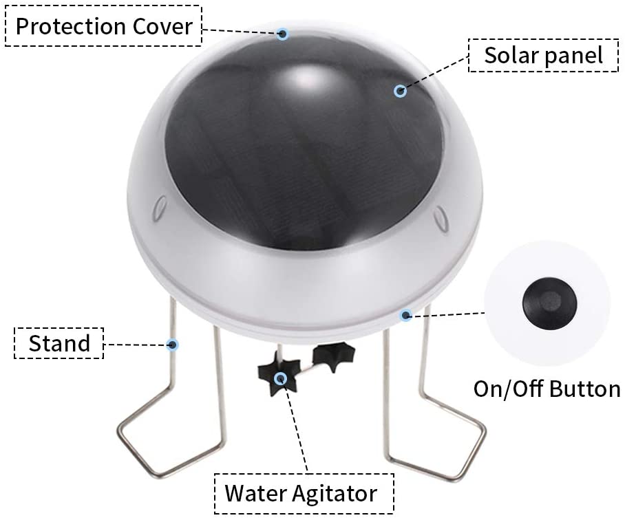 Solar Water Wiggler Attract Bird Bath Discourages Mosquitoes Outdoor Good Helper Agitator Water Wiggler