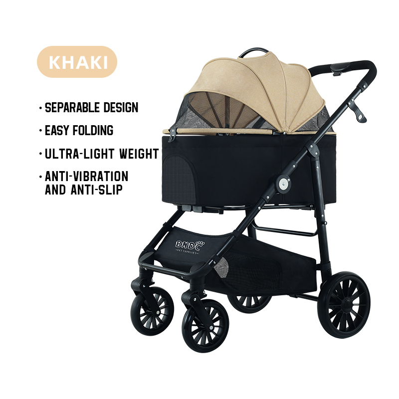 Wholesale high-quality outdoor Travel 4 Wheel Pet Carrier Stroller Fold Dog Carrier City Walk Strolling Cart For Dogs And Cats