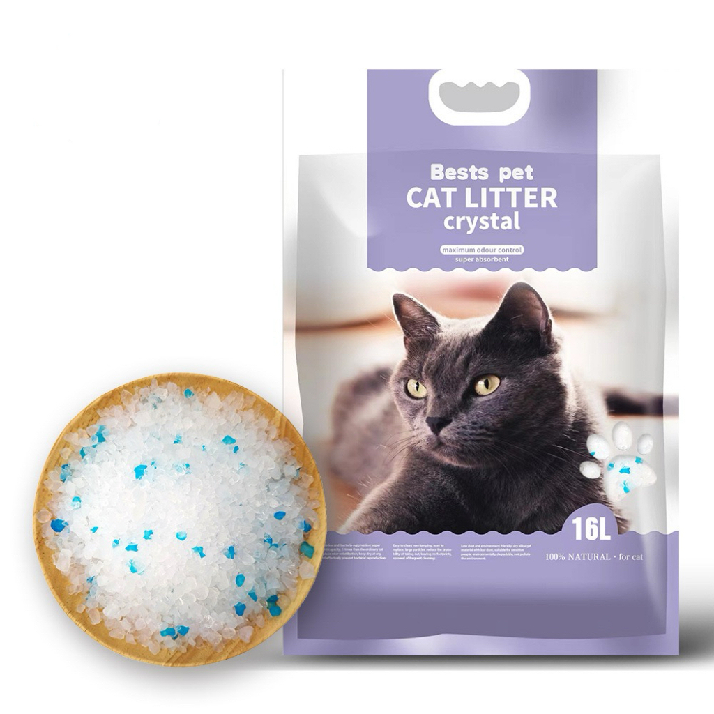 Wholesale BSCI Cat Litter Sand OEM Safe Premium Good Adsorbability Silica Gel Crystal Cat Litter