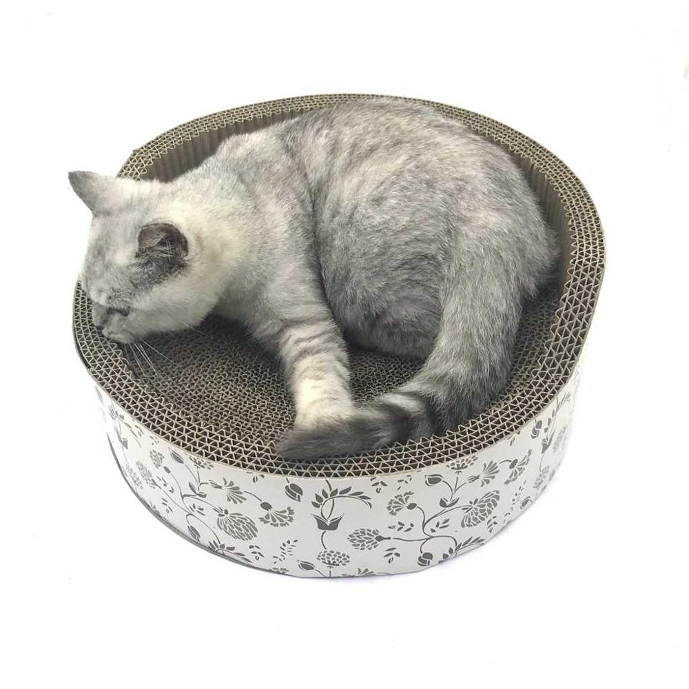 Hot Selling BSCI bowl shape round cardboard paper flower printing products Cat Scratcher