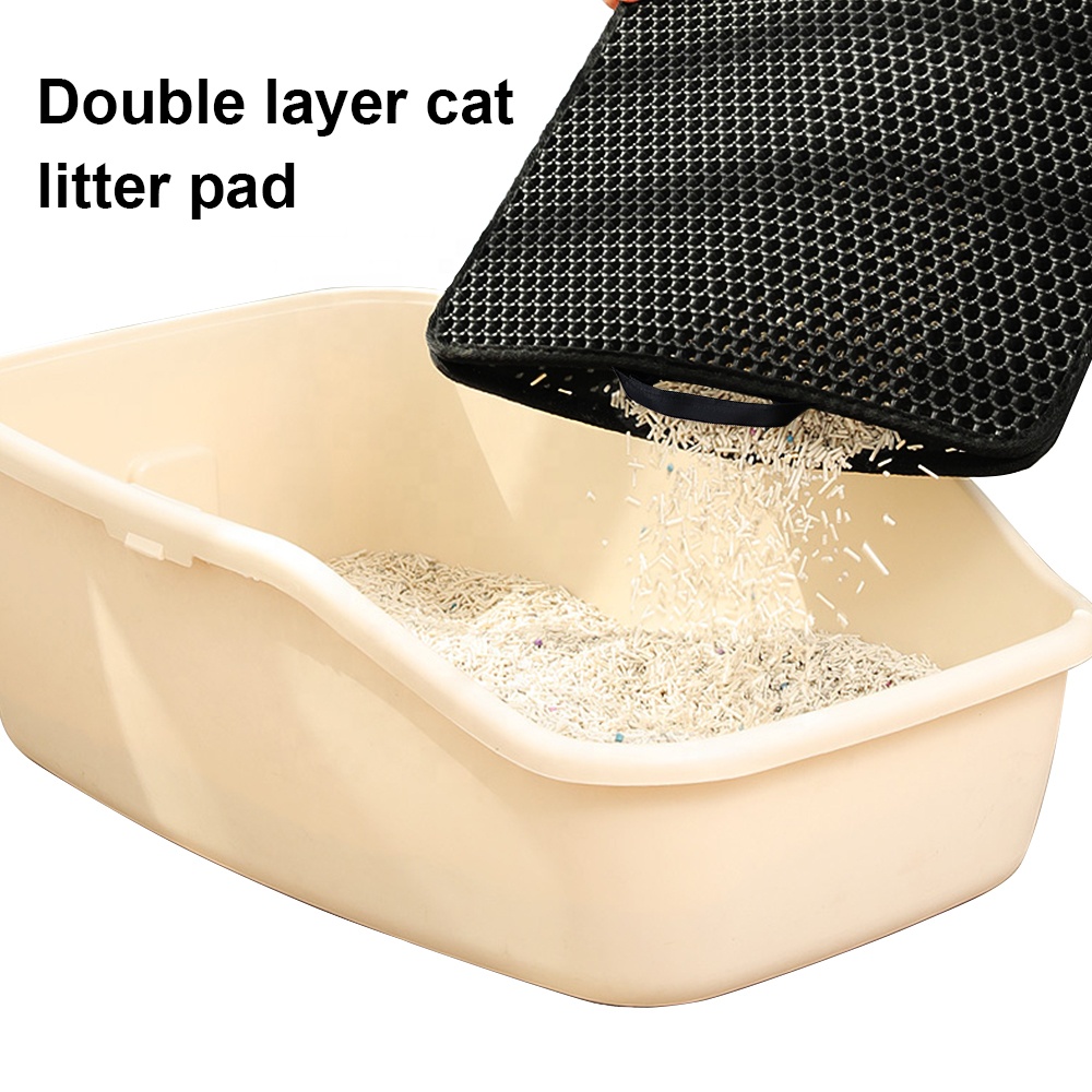 EVA Double-Layer Pet Cat Litter Floor Padded Trapper Mats with Waterproof Bottom Non-slip Cat Litter Mat
