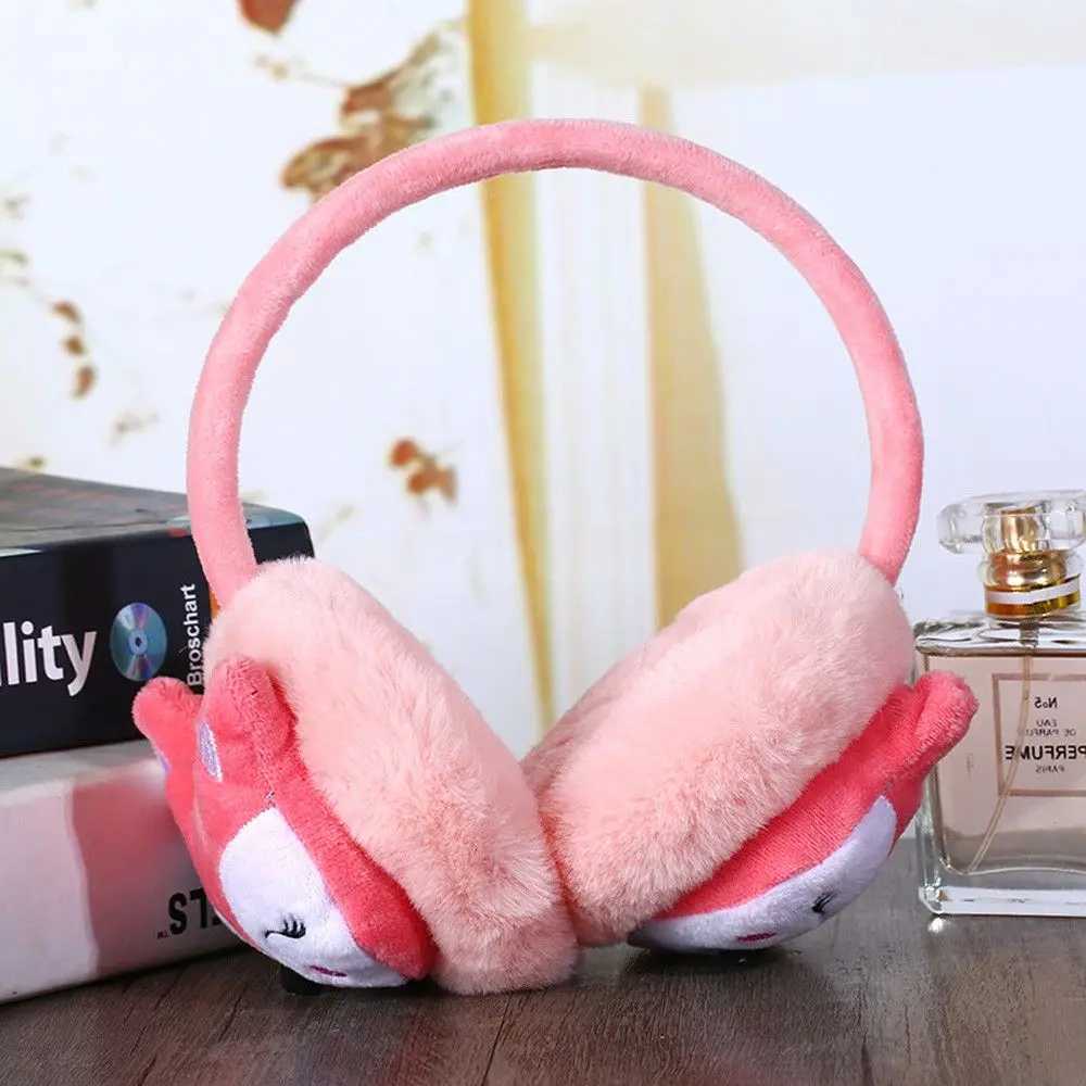 New Cartoon Fox Winter Warm Earrings Soft Plush Thick Adjustable Earrings Mens and Womens Earrings Warm Earrings W241126