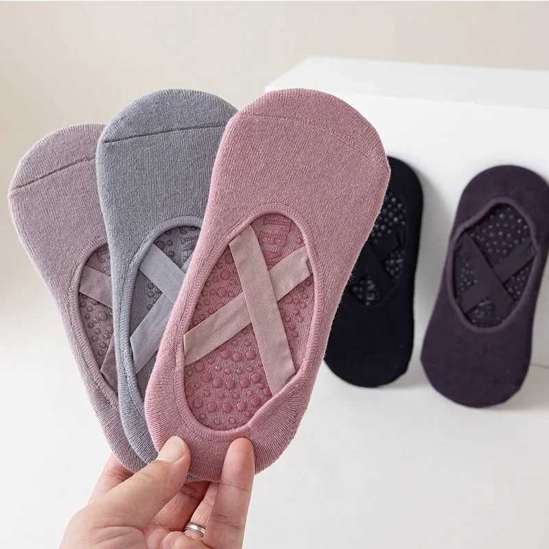 Yoga Socks Women Cotton Silicone Non-slip Pilates Grip Towel No-Show Barre SockXJ241125