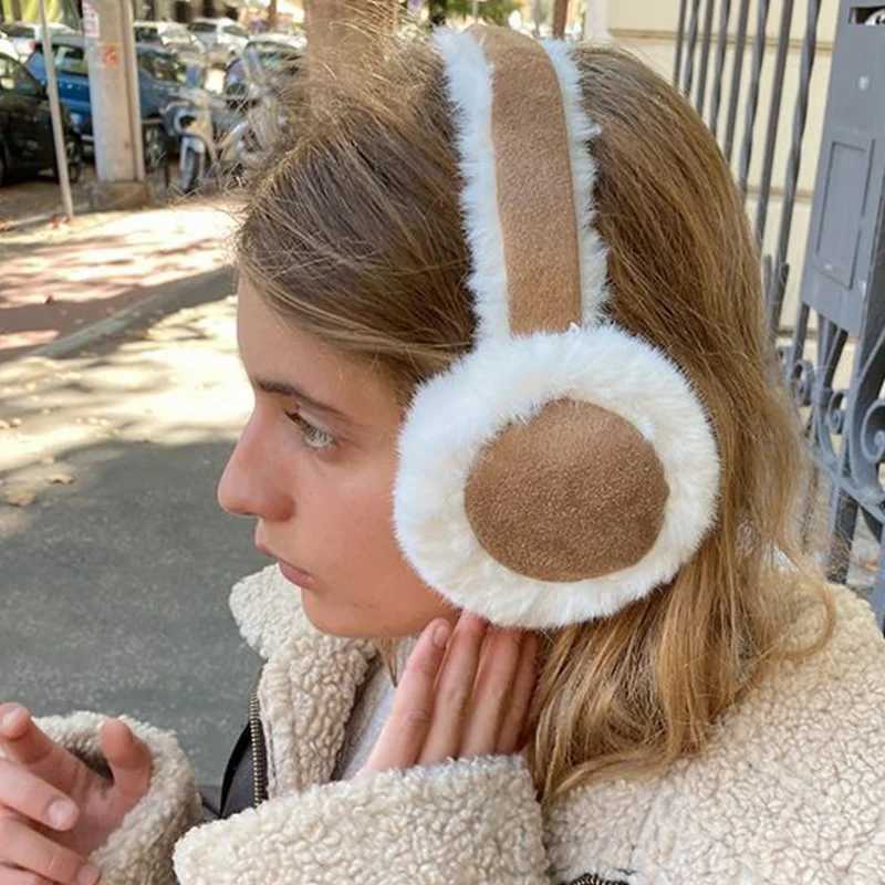 Winter Camel Plush Earmuffs Fashion Plush Padded Earmuffs Warm And Soft Suede Earmuffs Outdoor Cold Protection Maillard EarmuffsXJ241126