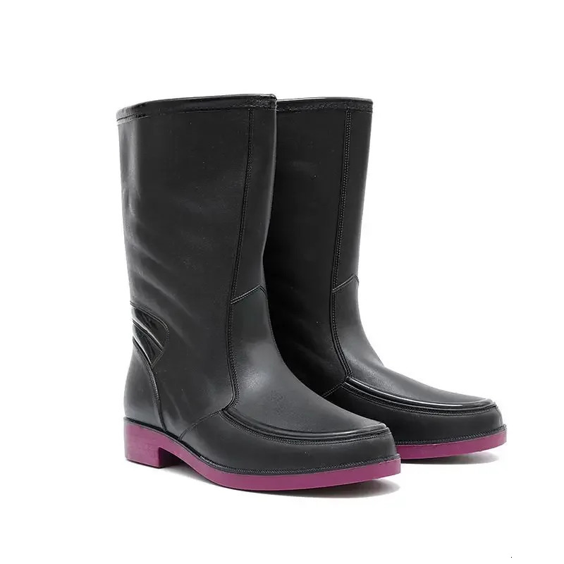 Mens waterproof and anti slip PVC fashionable mens rain boots lace free rubber wear-resistant Galohes City Garden 241126